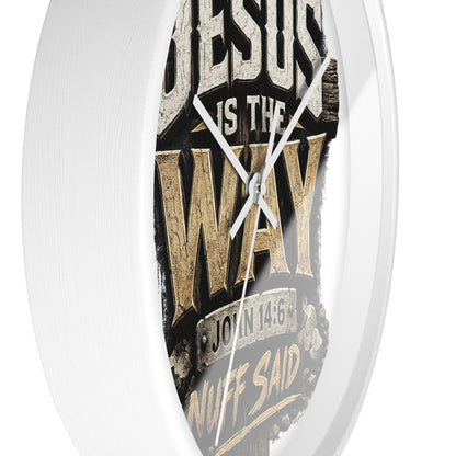 Jesus Is The Way Wall Clock — John 14:6 Inspirational Christian Home Decor