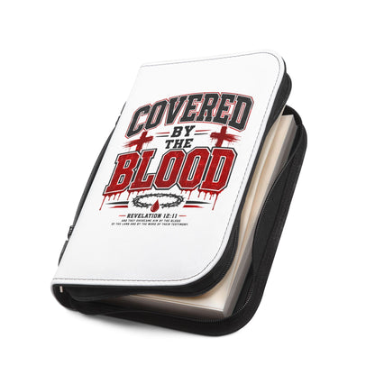 Covered by the Blood Bible Cover – Christian Zippered Bible Case with Cross Design