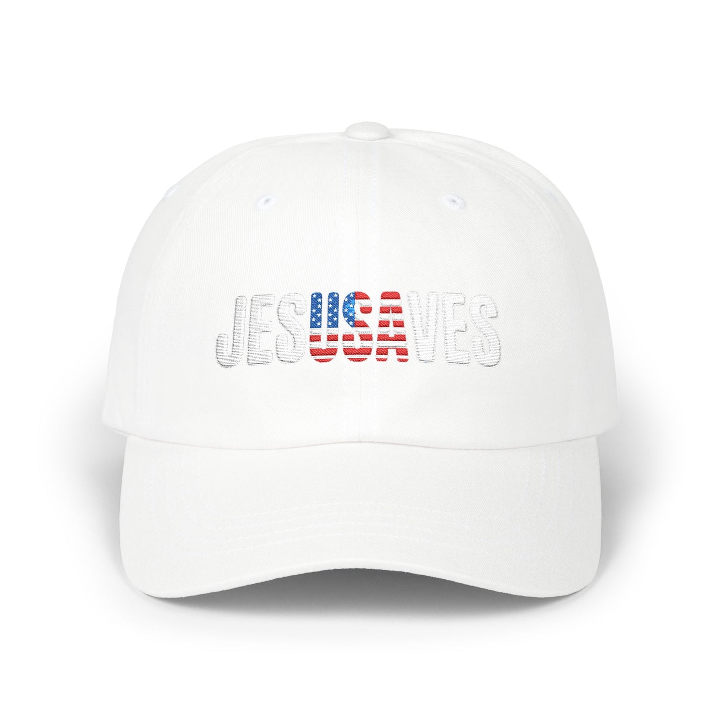 Dad Cap - 'USA Jeans' Distressed Flag Embroidery Baseball Hat