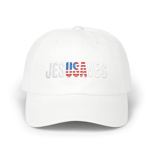 Dad Cap - 'USA Jeans' Distressed Flag Embroidery Baseball Hat