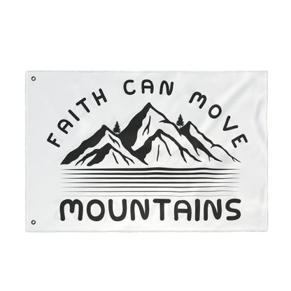 Double-Sided Flag — "Faith Can Move Mountains" Inspirational Outdoor Banner