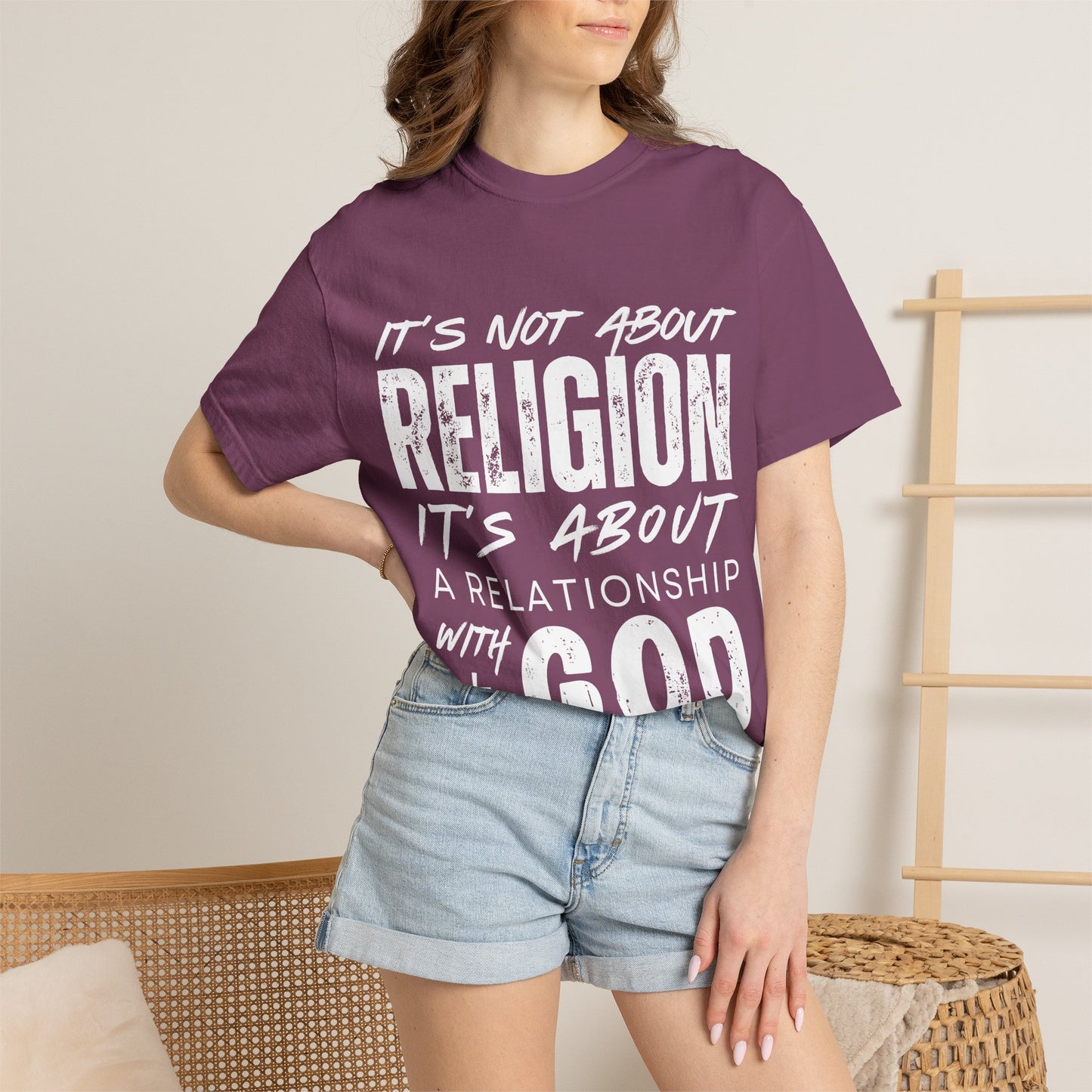 Christian T-Shirt — "It’s Not About Religion It’s About A Relationship With God"
