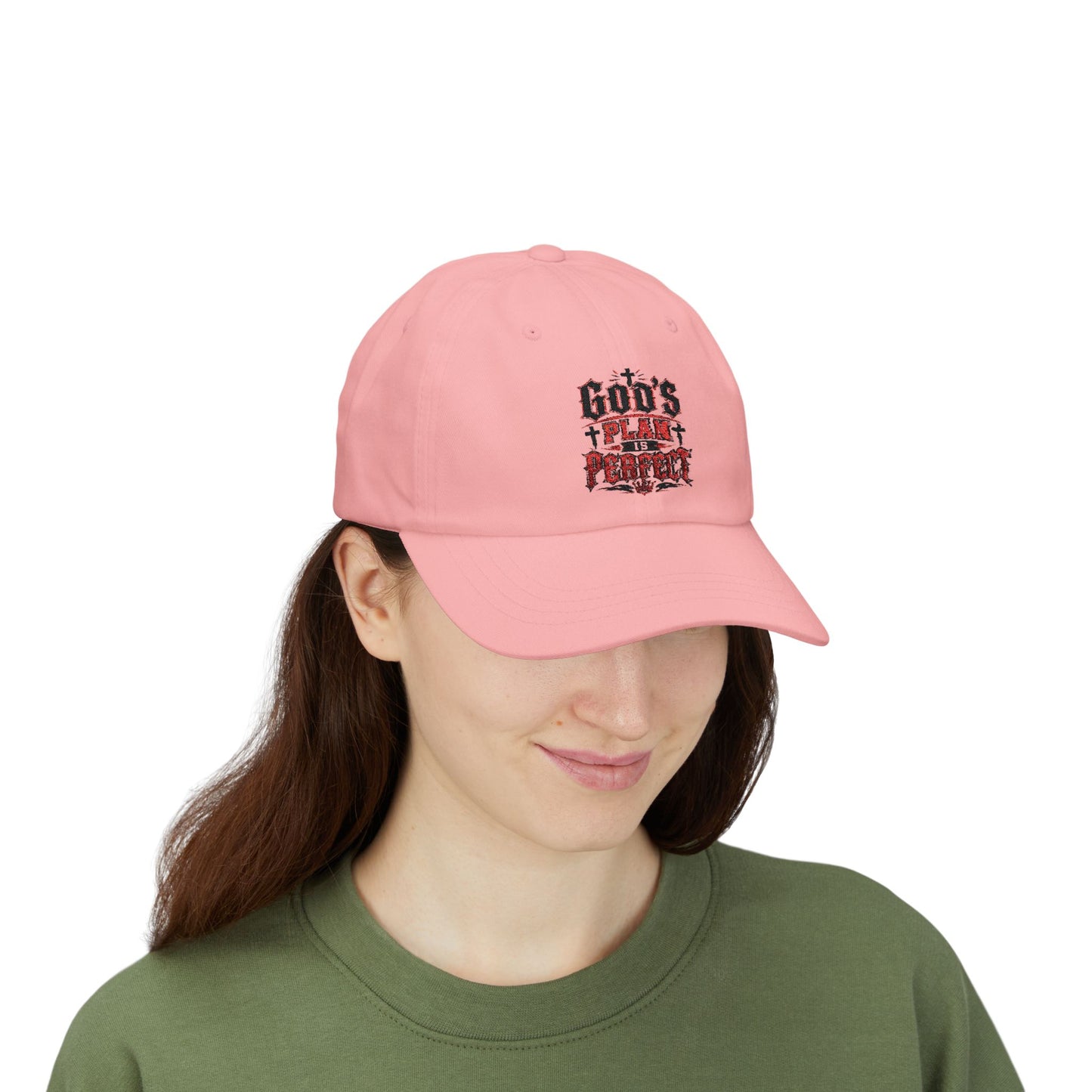 Religious Dad Cap - "God's Plan Is Perfect" Embroidered Baseball Hat