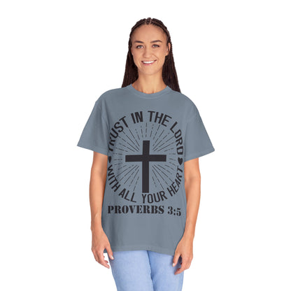 Christian T-Shirt — "Trust in the Lord with All Your Heart" Proverbs 3:5 Faith Tee