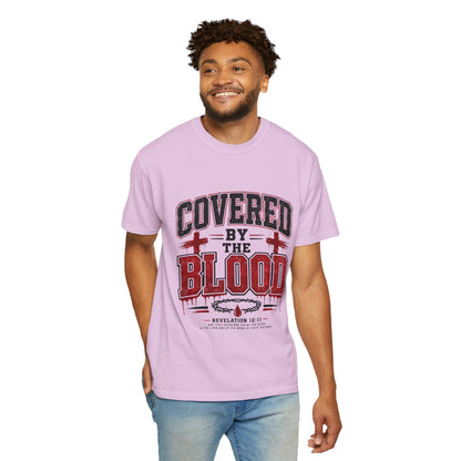 Covered by the Blood T-Shirt — Christian Faith Graphic Tee (Revelation 12:11)