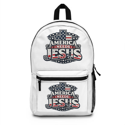 America Needs Jesus Patriotic Backpack