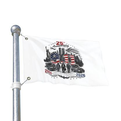 25th Anniversary 9/11 Memorial Flag - Double-Sided "Never Forget" Tribute (2001–2026)