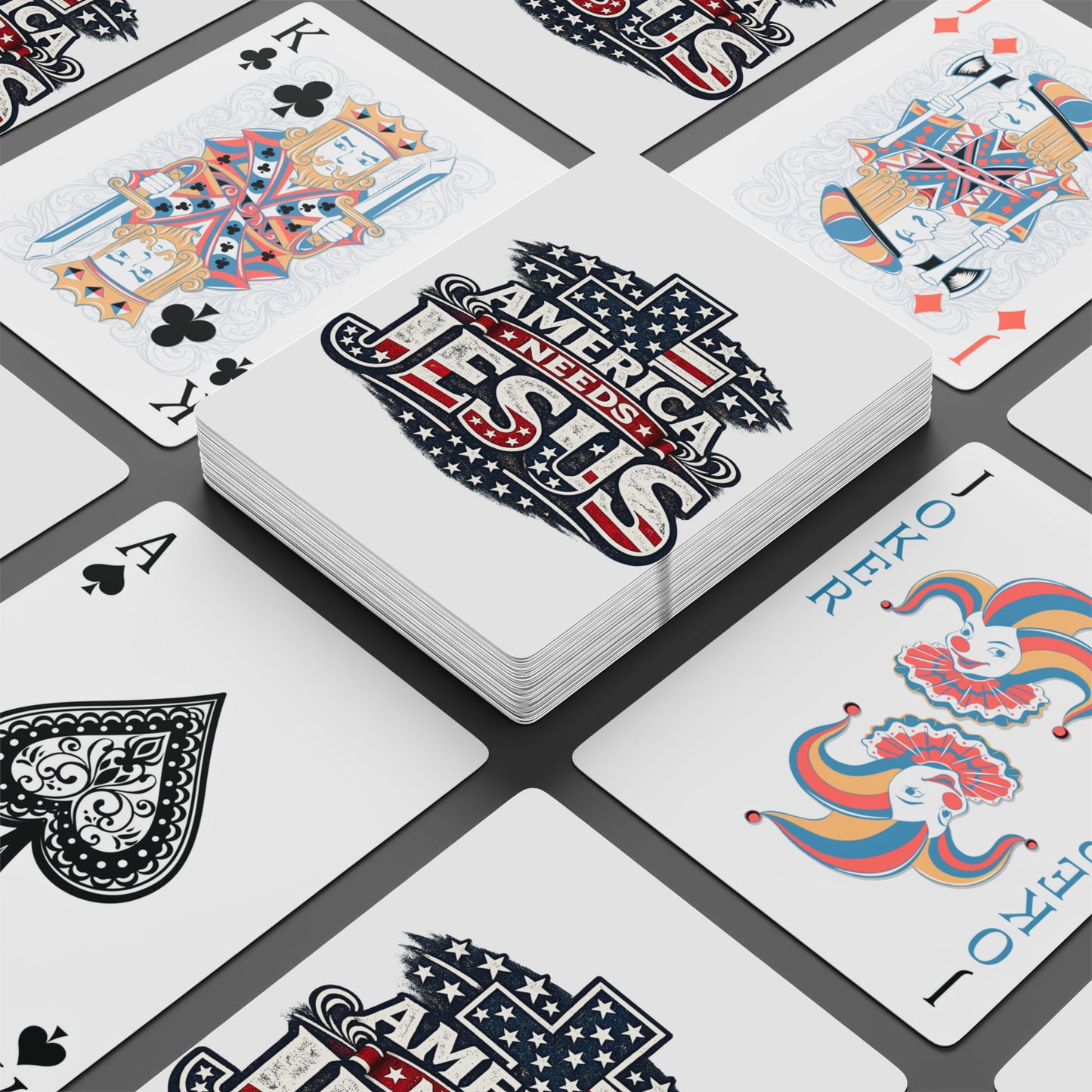 Poker Playing Cards — "America Needs Jesus" Patriotic Playing Card Deck