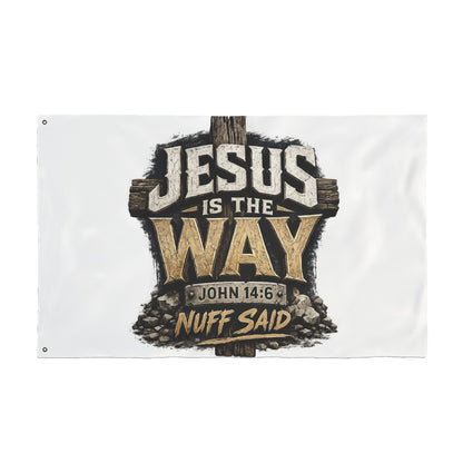 Jesus Is The Way Double-Sided Flag — John 14:6 Christian Decor