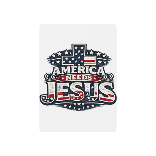 Poker Playing Cards — "America Needs Jesus" Patriotic Playing Card Deck
