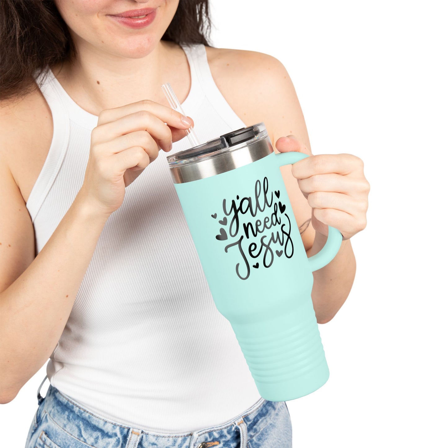 Y'all Need Jesus 40oz Insulated Travel Mug