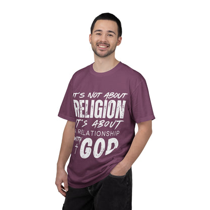 Christian T-Shirt — "It’s Not About Religion It’s About A Relationship With God"