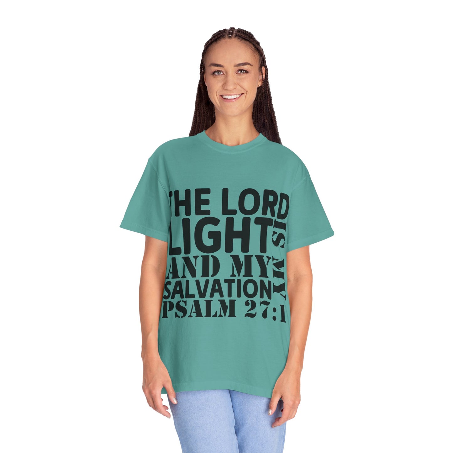 T-Shirt — 'The Lord is My Light and My Salvation' Psalm 27:1 Christian Tee