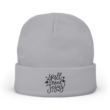 Embroidered 'God's Plan' Knit Beanie – Faith-Inspired Winter Hat