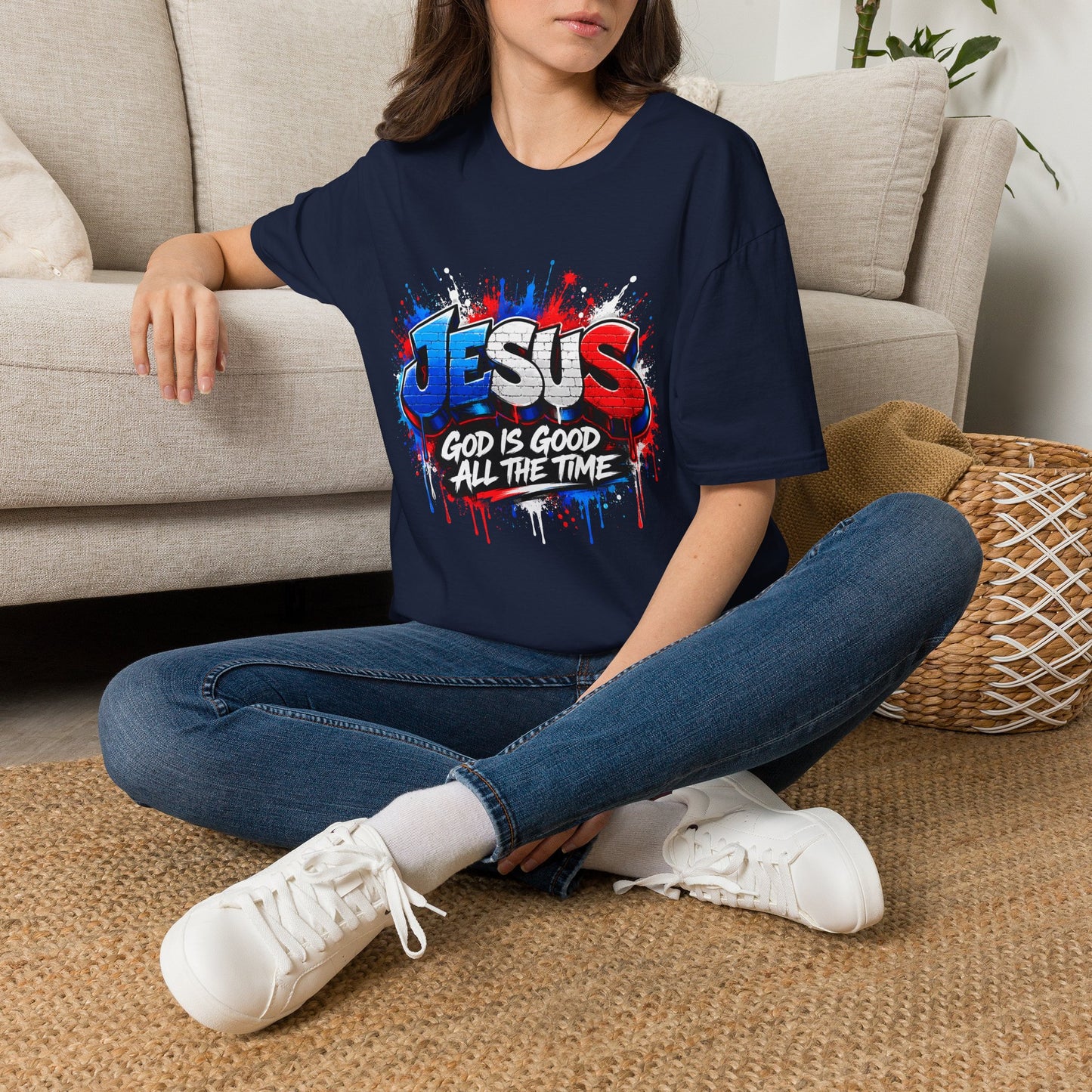 Jesus Graffiti T-Shirt — "God Is Good All The Time" Christian Tee