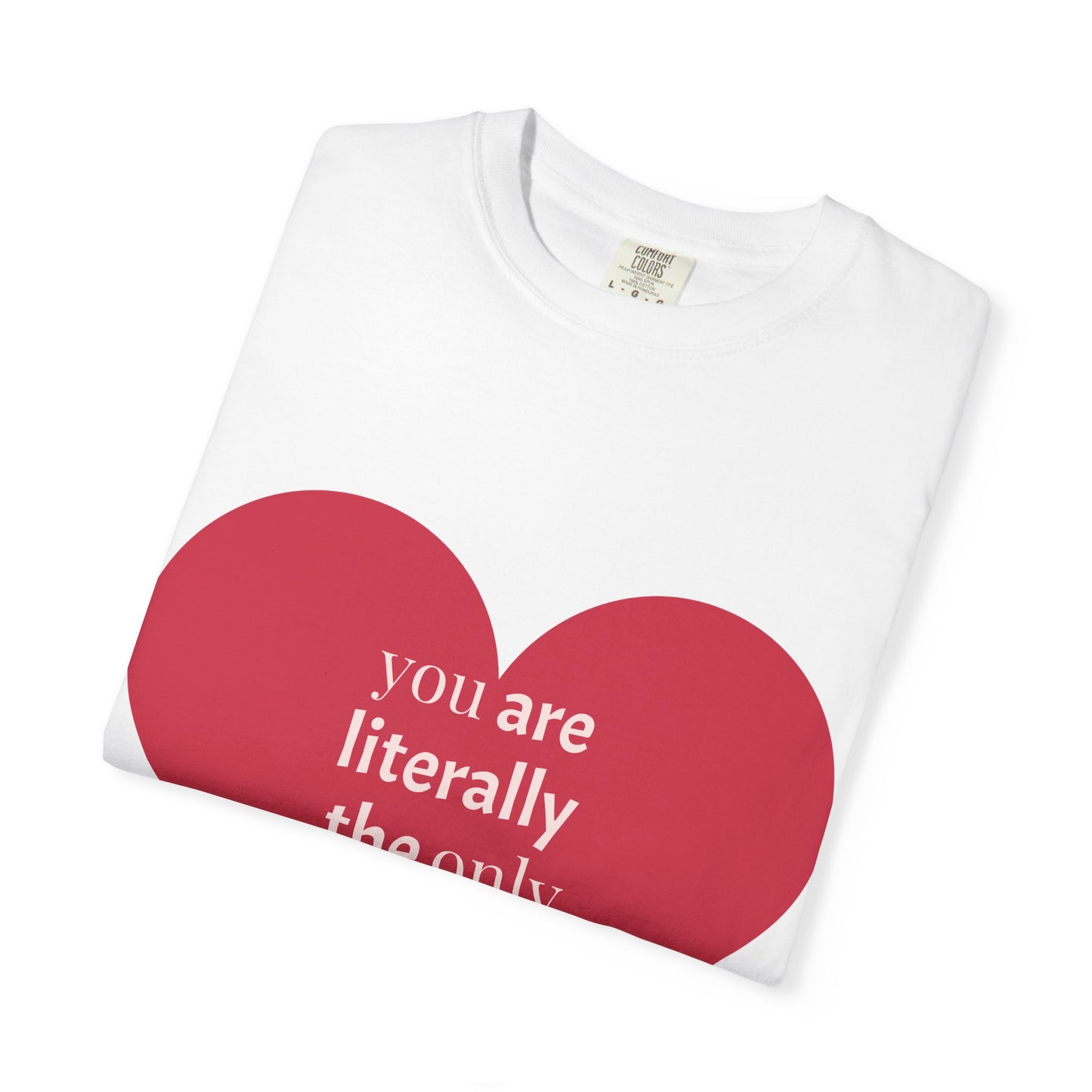 you are literally the only person I like T-shirt | Heart Graphic, Sarcastic Love Tee