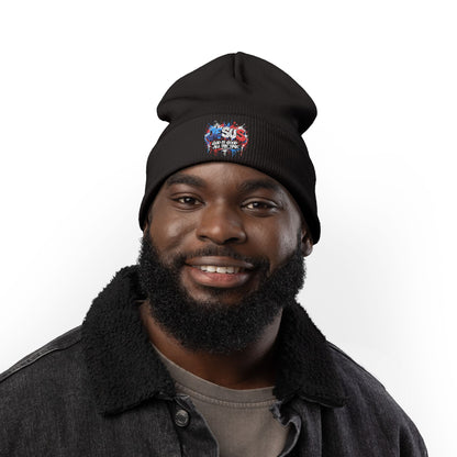 Embroidered 'God Is Good' Patriotic Knit Beanie