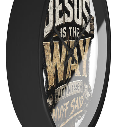 Jesus Is The Way Wall Clock — John 14:6 Inspirational Christian Home Decor