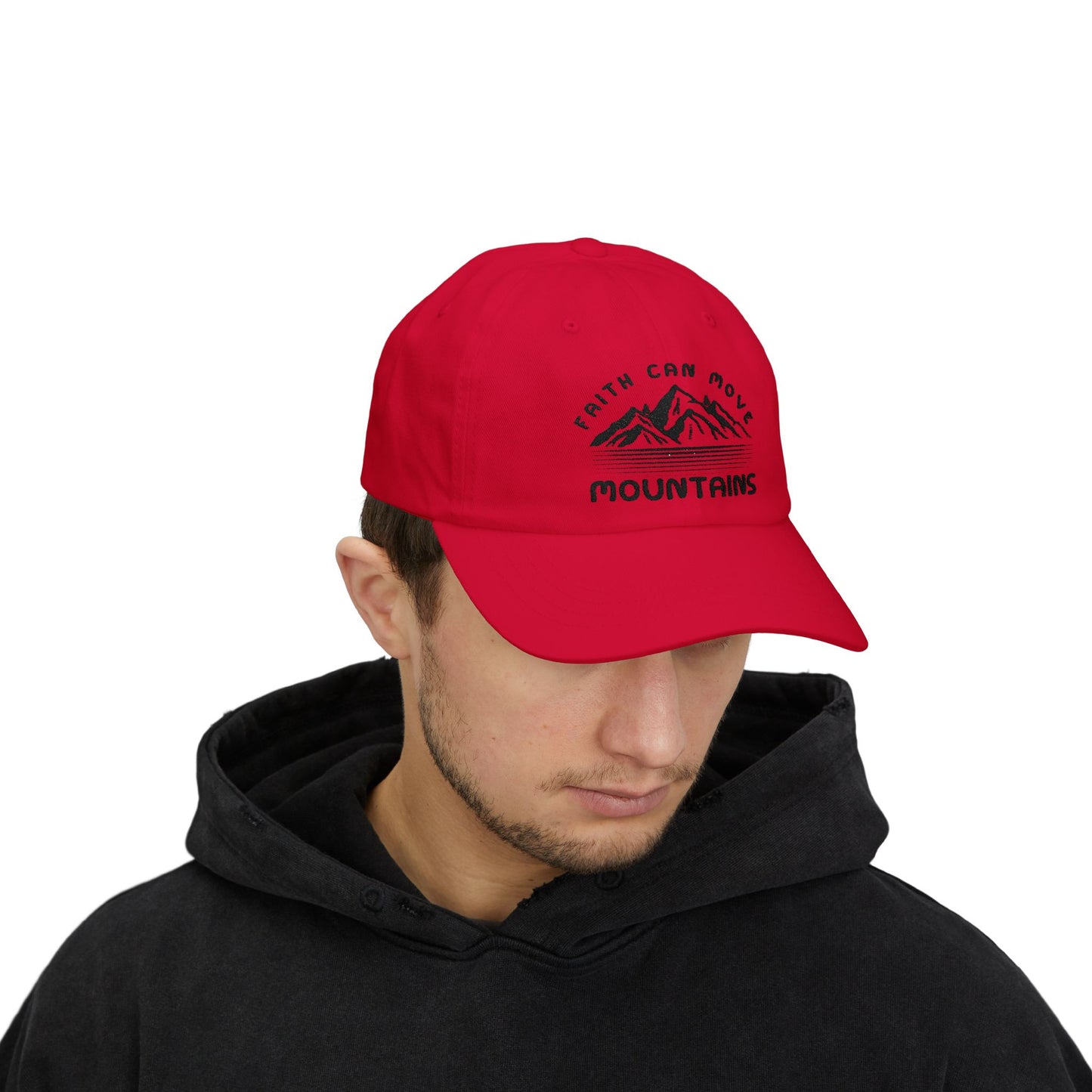 Faith Can Move Mountains Dad Cap – Embroidered Mountain Prayer Hat