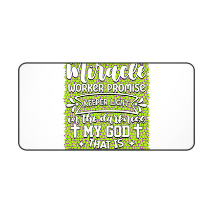 Inspirational Faith Desk Mat — "Way Maker, Miracle" Christian Desk Pad