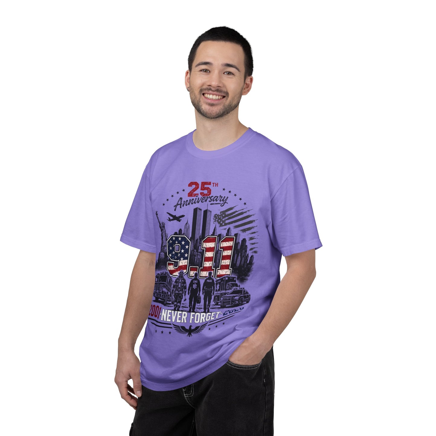 9/11 25th Anniversary T-Shirt — Never Forget 2001–2026 Memorial Tee