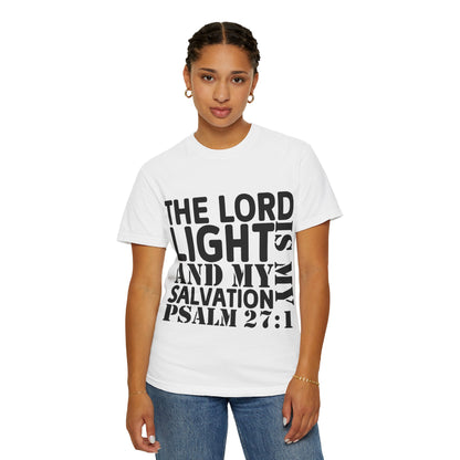 T-Shirt — 'The Lord is My Light and My Salvation' Psalm 27:1 Christian Tee