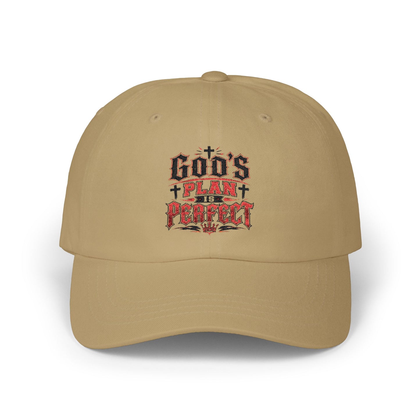 Religious Dad Cap - "God's Plan Is Perfect" Embroidered Baseball Hat