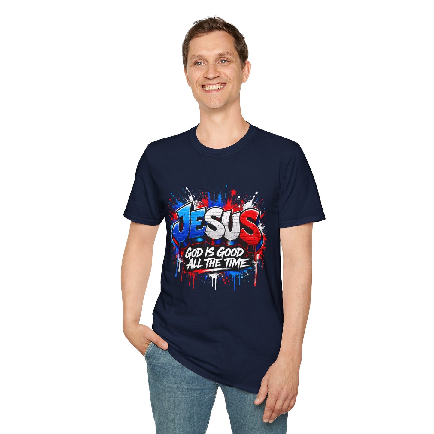 Jesus Graffiti T-Shirt — "God Is Good All The Time" Christian Tee