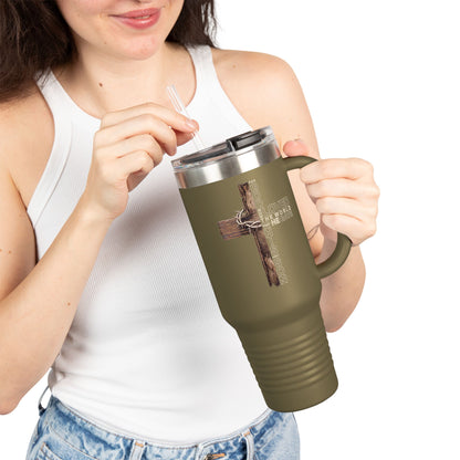 Religious Cross 40oz Insulated Travel Mug — Faith-Inspired Stainless Tumbler