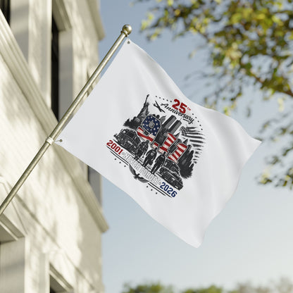 25th Anniversary 9/11 Memorial Flag - Double-Sided "Never Forget" Tribute (2001–2026)