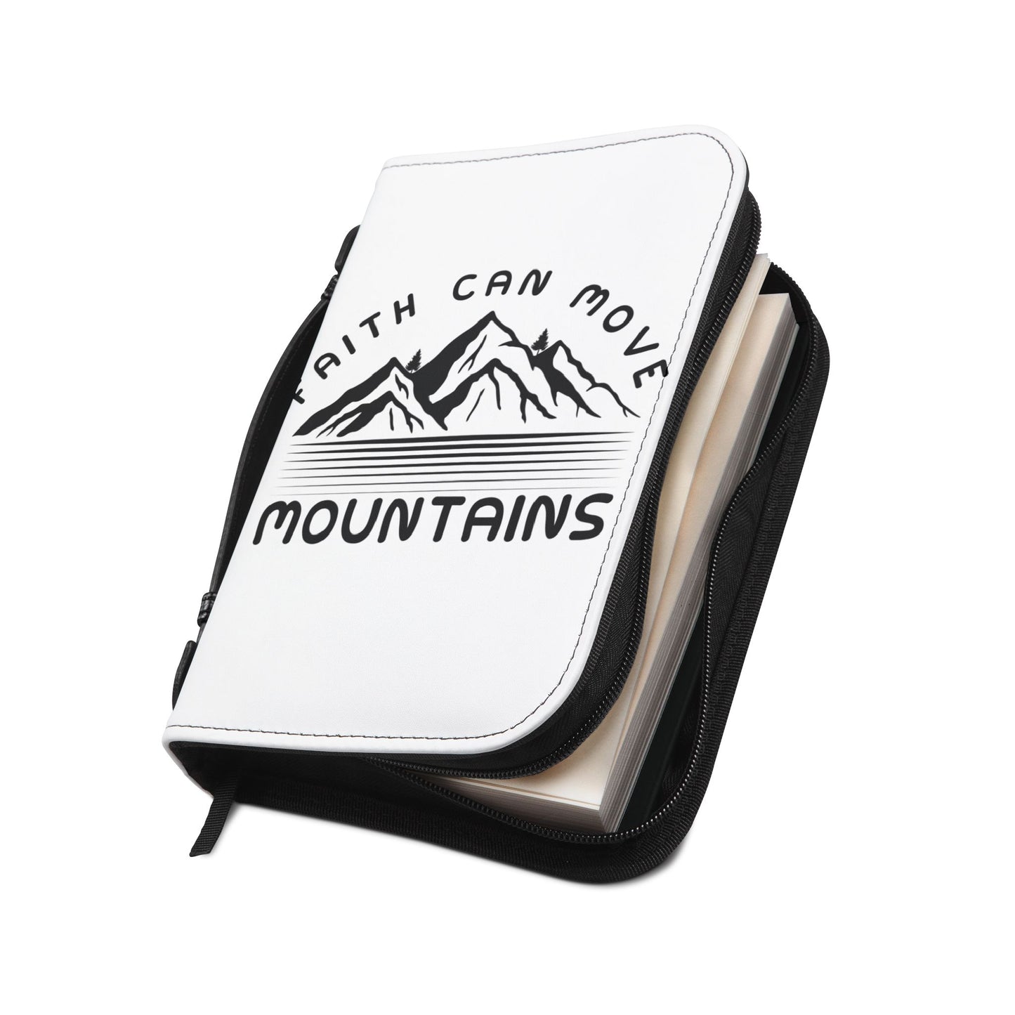 Bible Cover - "Faith Can Move Mountains" Mountain Design Zippered Bible Case