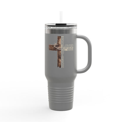 Religious Cross 40oz Insulated Travel Mug — Faith-Inspired Stainless Tumbler