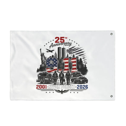 25th Anniversary 9/11 Memorial Flag - Double-Sided "Never Forget" Tribute (2001–2026)