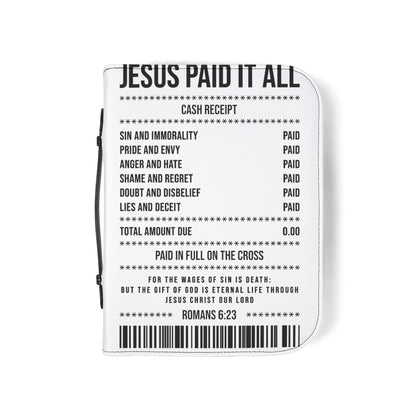 Bible Cover — "Jesus Paid It All" Receipt Design (Romans 6:23)