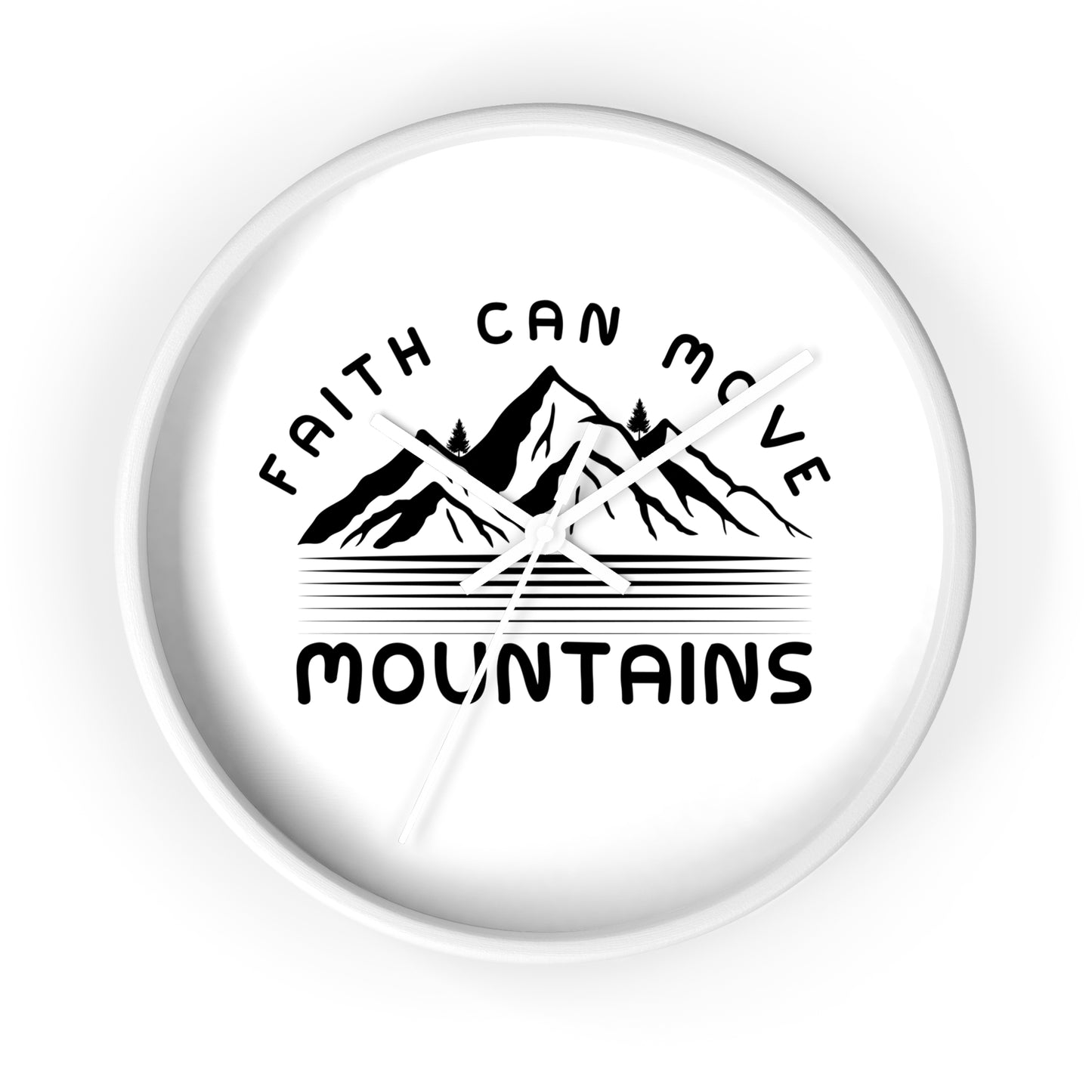 Wall Clock — Faith Can Move Mountains Mountain Graphic Inspirational Wall Clock