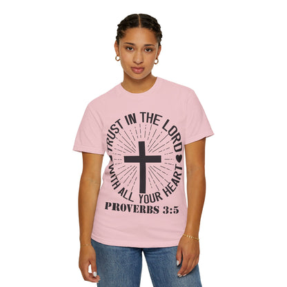 Christian T-Shirt — "Trust in the Lord with All Your Heart" Proverbs 3:5 Faith Tee