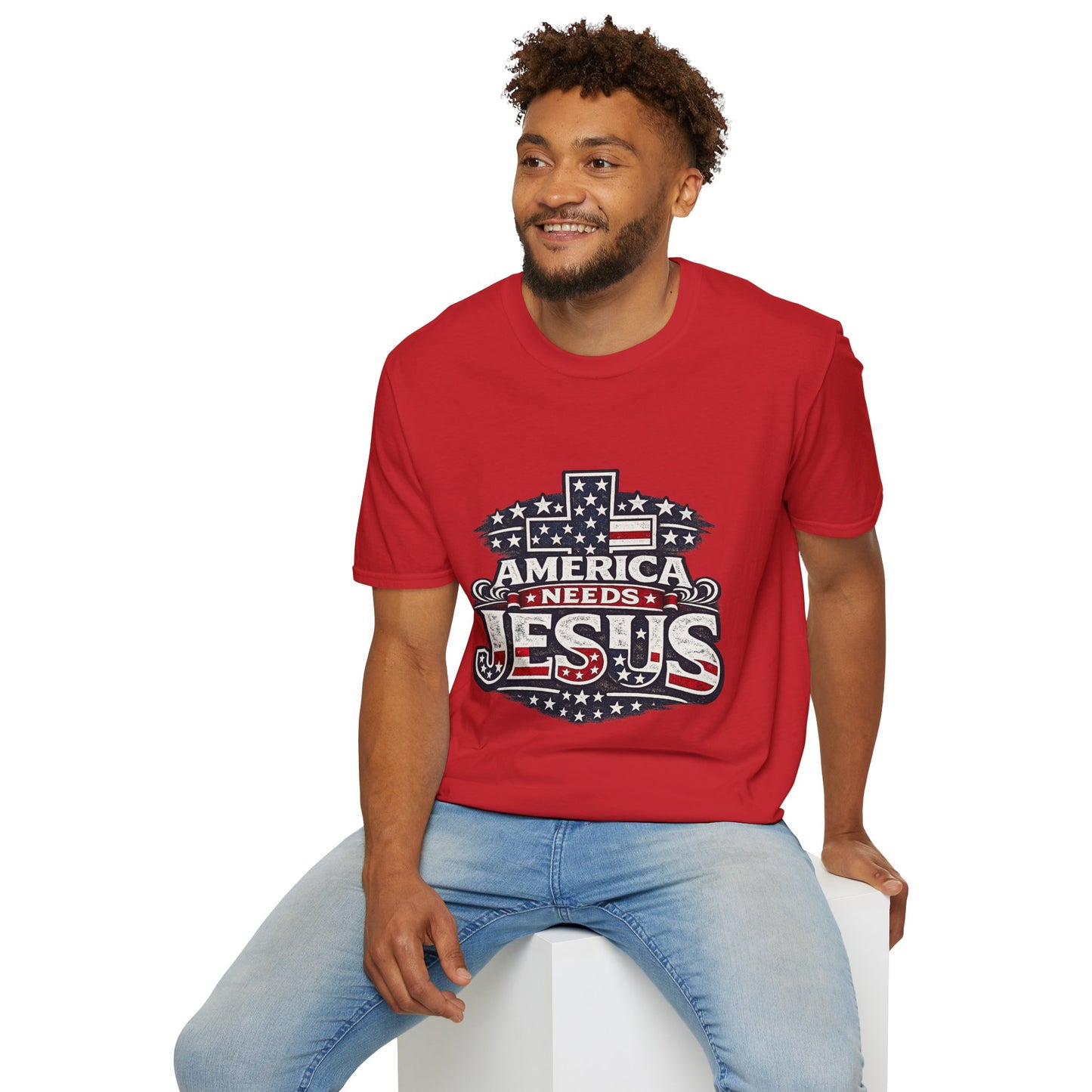 America Needs Jesus T‑Shirt — Patriotic Christian Tee