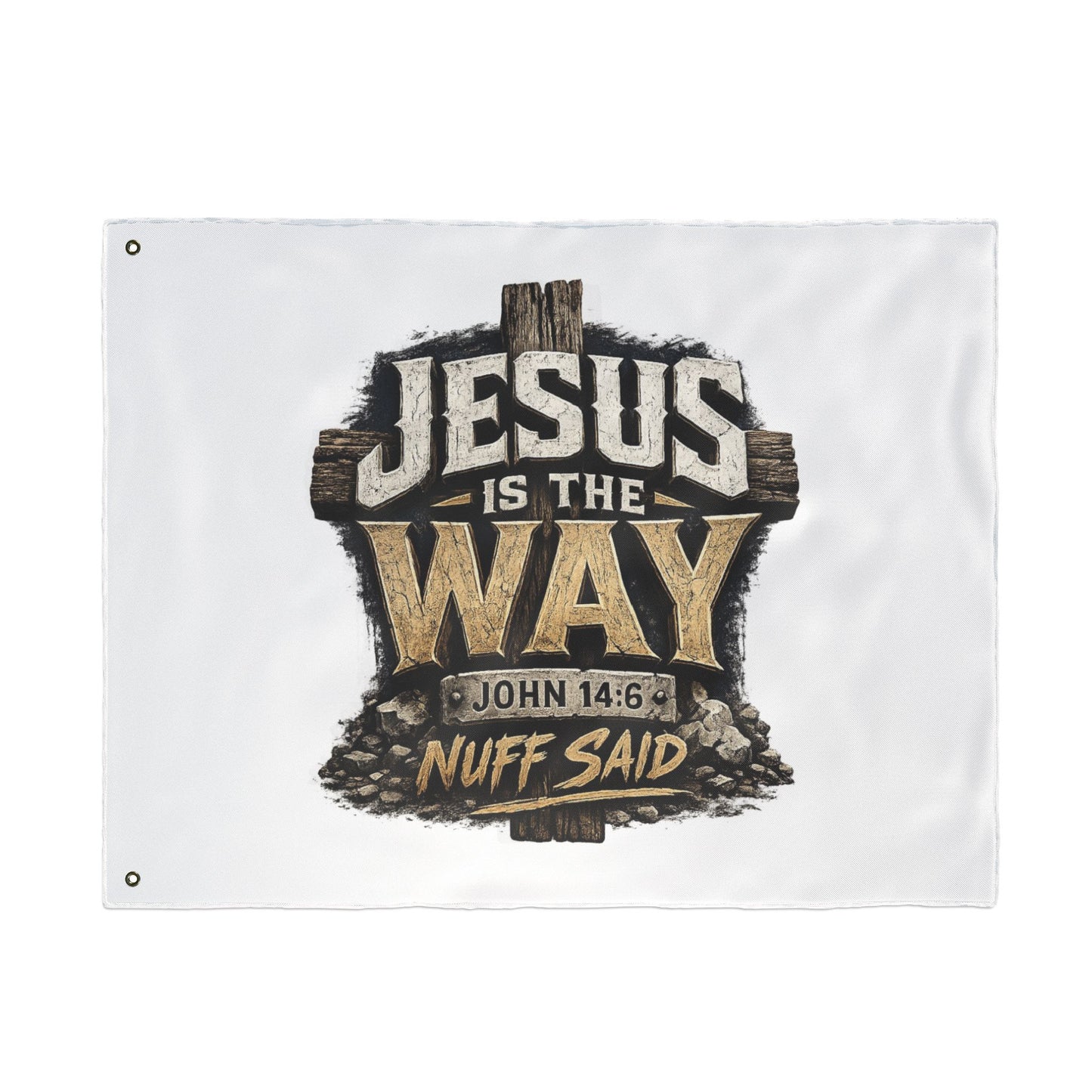Jesus Is The Way Double-Sided Flag — John 14:6 Christian Decor