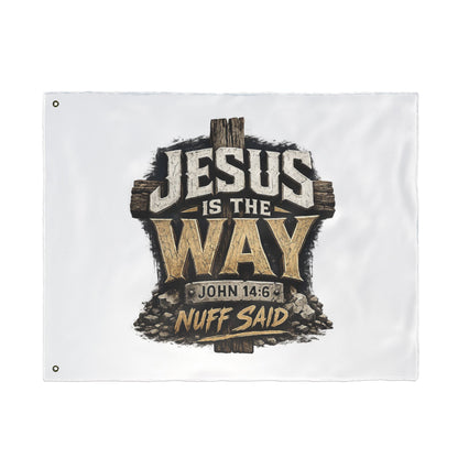 Jesus Is The Way Double-Sided Flag — John 14:6 Christian Decor