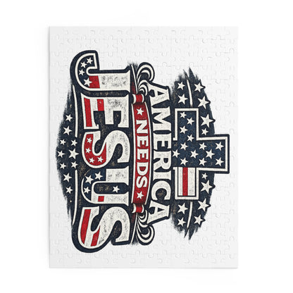 Puzzle — 'America Needs Jesus' Patriotic Christian Jigsaw (120/252/500 pc)