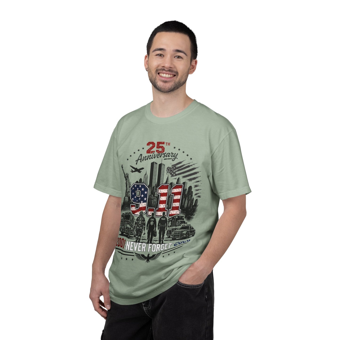 9/11 25th Anniversary T-Shirt — Never Forget 2001–2026 Memorial Tee