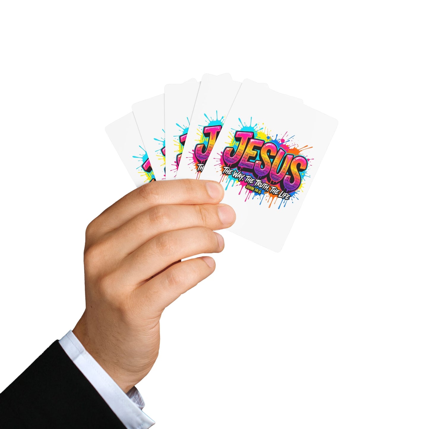 Jesus Graffiti Poker Playing Cards – Colorful Faith-Inspired Card Deck (John 14:6)