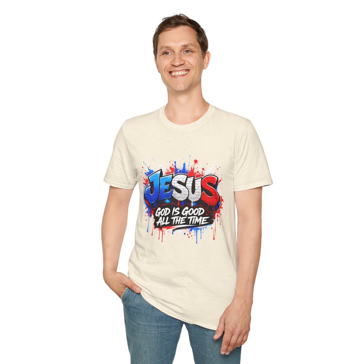 Jesus Graffiti T-Shirt — "God Is Good All The Time" Christian Tee