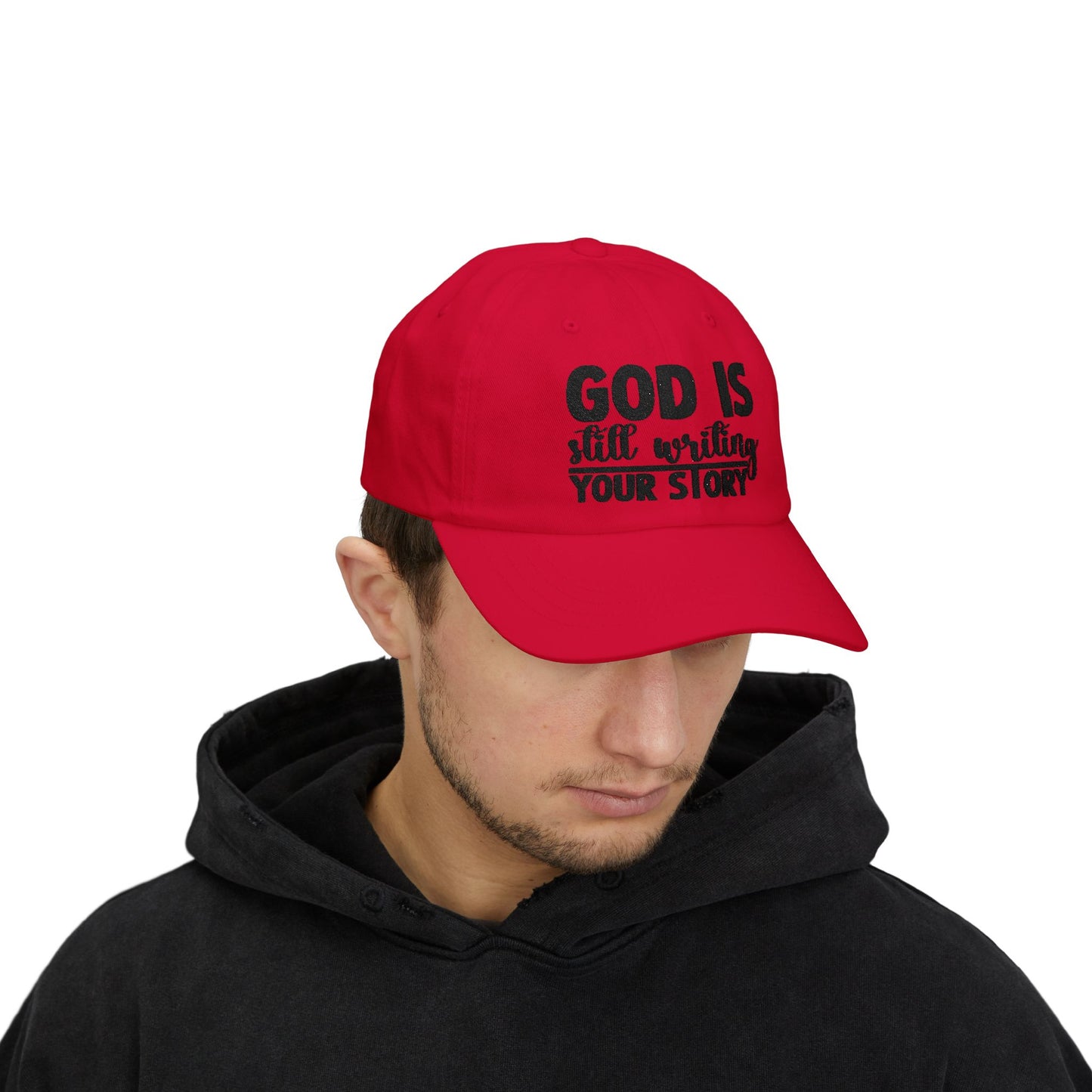 God Is Still Writing Your Story Dad Cap — Inspirational Christian Baseball Hat