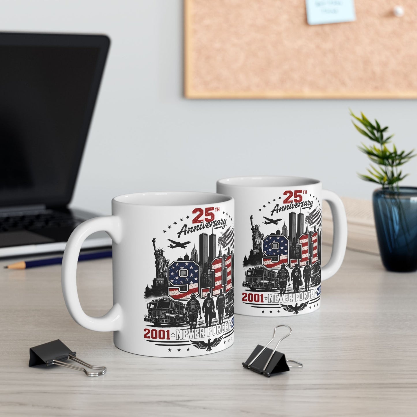 Patriotic USA Commuter Mug — 2001 to 2026 City Skyline Tribute (11oz & 15oz)
