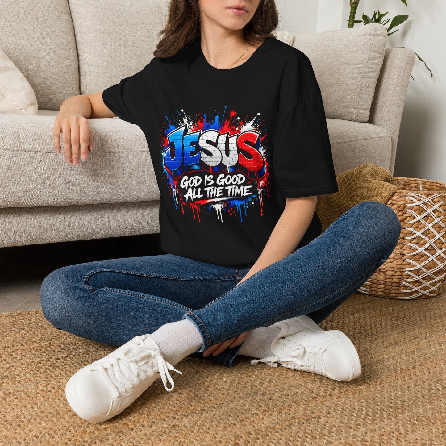 Jesus Graffiti T-Shirt — "God Is Good All The Time" Christian Tee