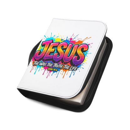 Bible Cover - Colorful 'JESUS: The Way, The Truth, The Life' Zippered Bible Cover (John 14:6)