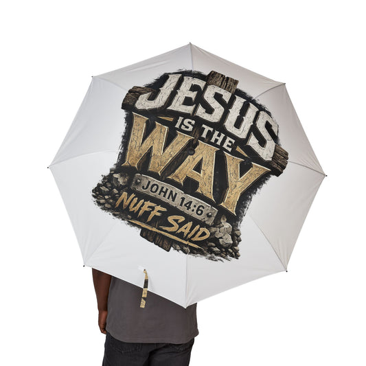 Umbrella — "Jesus Is The Way" Semi-Automatic Foldable Rain Umbrella