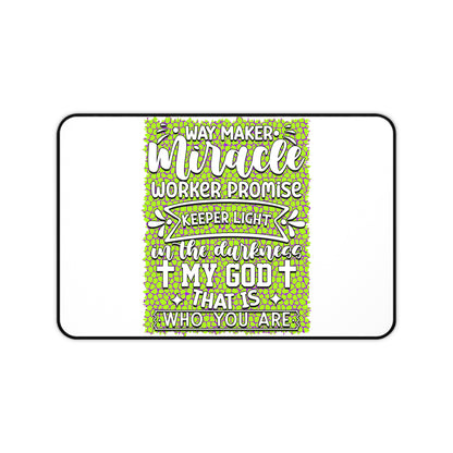 Inspirational Faith Desk Mat — "Way Maker, Miracle" Christian Desk Pad