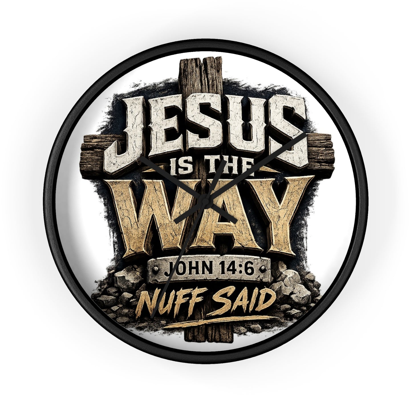Jesus Is The Way Wall Clock — John 14:6 Inspirational Christian Home Decor